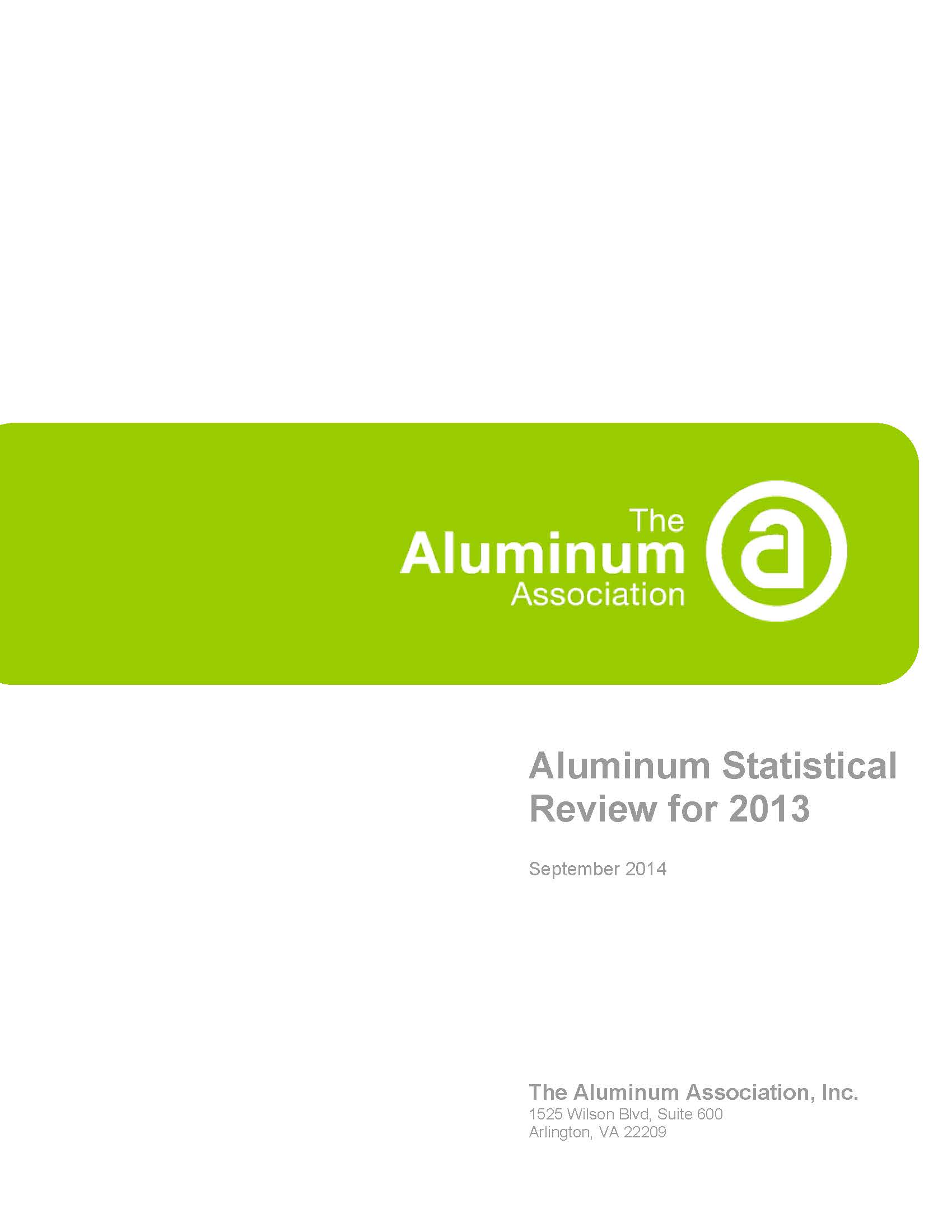 Aluminum Statistical Review for 2013