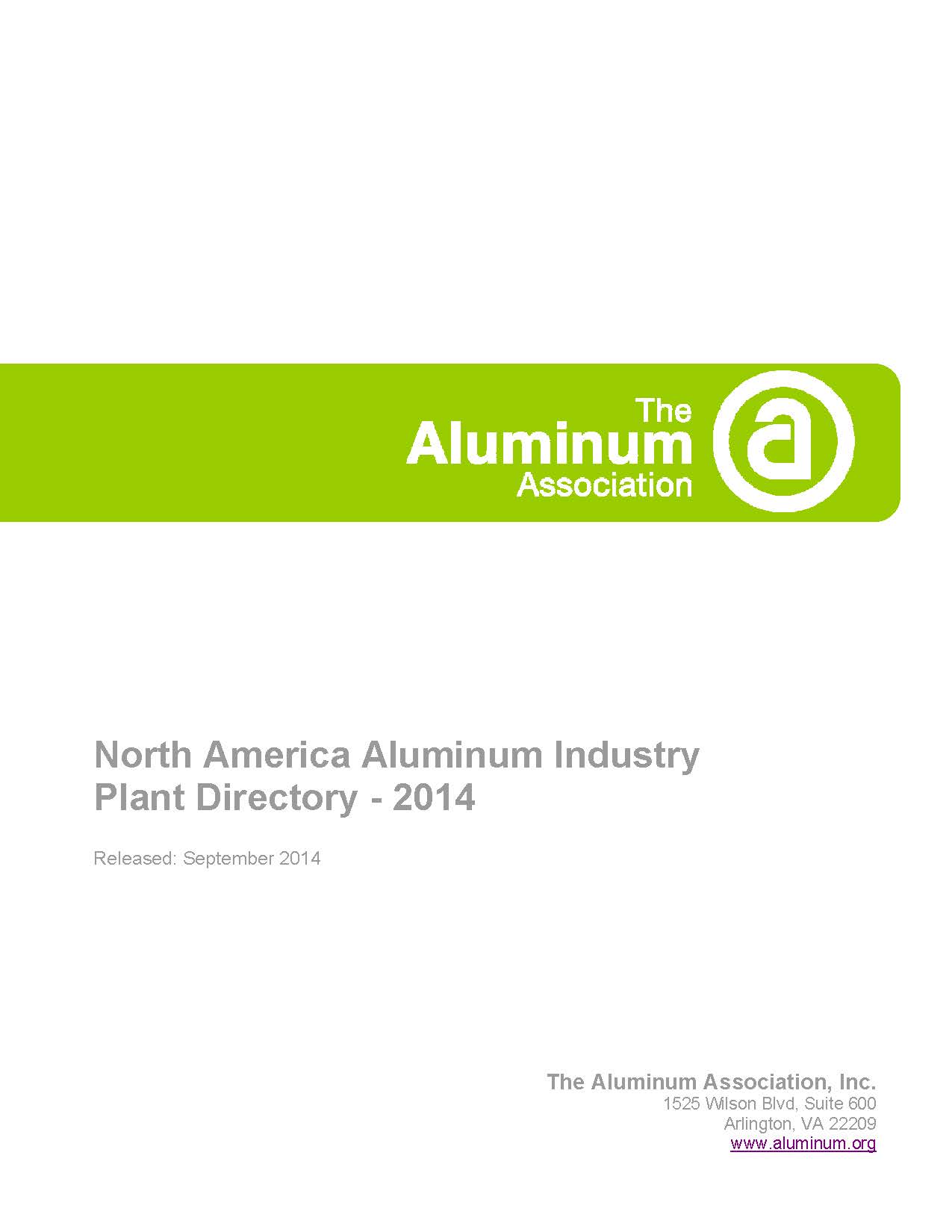 North America Aluminum Industry Plant Directory - 2014